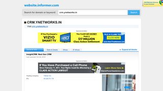 crm.ynetworks.in at WI. InsightCRM: Next Gen CRM - Website Informer