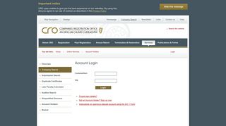 Account Login - CRO.ie