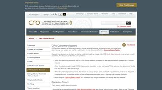 CRO - Customer Account