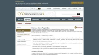 CRO - Business Name Registration (Irish Government Website)