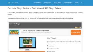Crocodile Bingo | Claim 120 Bingo Tickets on Sign Up! | Dragonfish