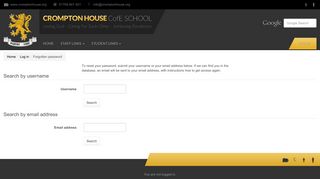 Forgotten password - Crompton House Cofe School