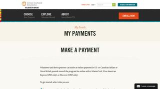 MAKE A PAYMENT | Cross-Cultural Solutions