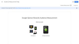Google Opinion Rewards Audience Measurement - Google Support