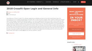 2018 Crossfit Open Login and General Info – CROSSFIT VTG