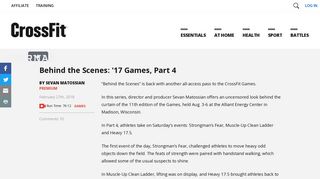 Behind the Scenes - CrossFit Journal
