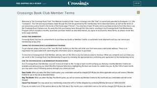 Terms of Membership - Crossings Book Club