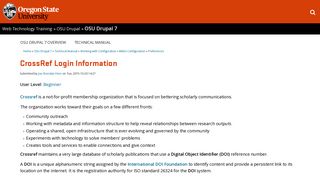 CrossRef Login Information | OSU Drupal 7 | Web Technology ...