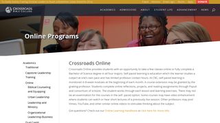 Online | Crossroads Bible College