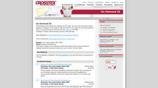 Crosstex - On Demand CE - Crosstex Learning