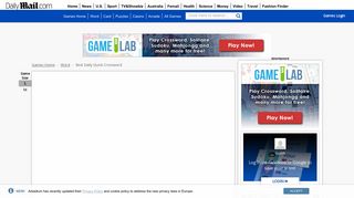 Best Daily Quick Crossword - Free Online Game | Daily Mail