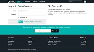 Log in to Your Account | Crowd Supply