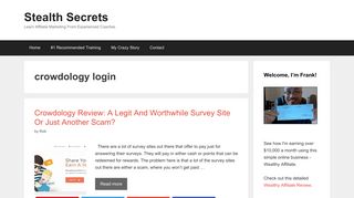 crowdology login | | Stealth Secrets