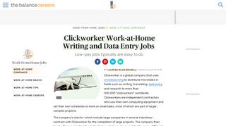 Clickworker Work-at-Home Writing and Data Entry Jobs