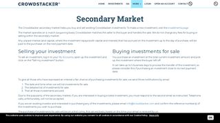 Secondary Market - Crowdstacker