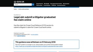 [Withdrawn] Legal aid: submit a litigator graduated fee claim online ...