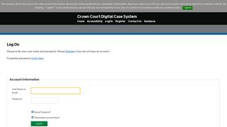 Log On - Crown Court Digital Case System