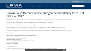 Crown Court Defence online billing to be mandatory from 31st October ...