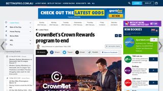 CrownBet's Crown Rewards program to end - Bettingpro