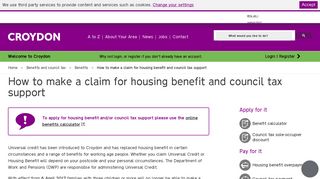 How to make a claim for housing benefit and ... - Croydon Council