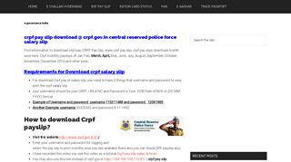 crpf pay slip download @ crpf.gov.in central reserved police force ...