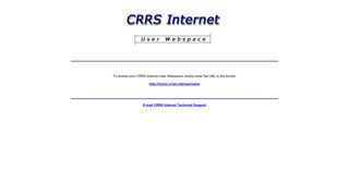 CRRS Internet :: User Webspace