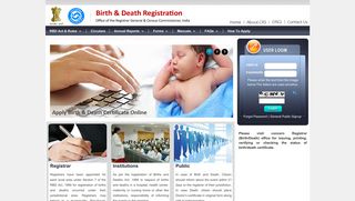 Birth & Death Registration - Crsorgi.gov.in