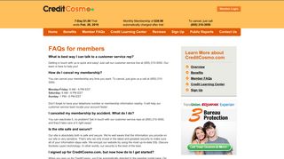 Member FAQs - CreditCosmo.com