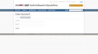User account | CRSP - The Center for Research in Security Prices