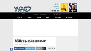 Mark Steyn responds to firing by CRTV - WND