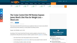 The Cruise Control Diet Pdf Review Exposes James Ward's Diet Plan ...