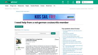 I need help from a not-german cruisecritic-member - Cruises Forum ...