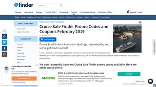 Cruise Sale Finder Promo Codes and Coupons January 2019| finder ...