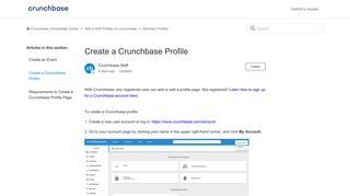Create a Crunchbase Profile – Crunchbase | Knowledge Center