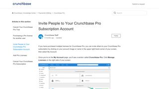 Invite People to Your Crunchbase Pro Subscription Account ...