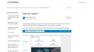 How do I login? – Crunchbase | Knowledge Center