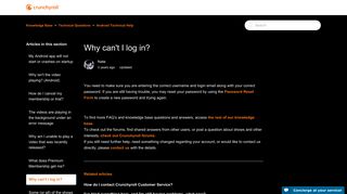 Why can't I log in? – Knowledge Base - Crunchyroll