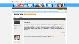 Crunchyroll - Forum - Can't Login or Reset Password