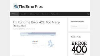 Fix Runtime Error 429: Too Many Requests | The Error Code Pros