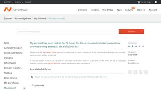 My account has been locked for 24 hours for three consecutive failed ...
