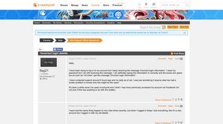 Crunchyroll - Forum - Incorrect login details