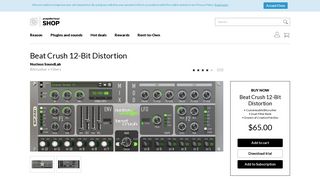 Beat Crush 12-Bit Distortion | Bitcrusher + Filters | Shop | Propellerhead