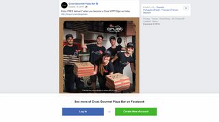 Enjoy FREE delivery* when you become a... - Crust Gourmet Pizza ...