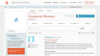 Cryoserver Reviews 2018 | G2 Crowd