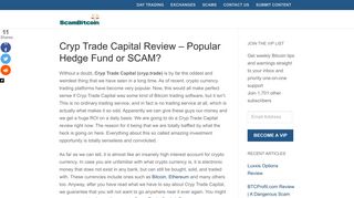 Cryp Trade Capital Review - Popular Hedge Fund or SCAM? - Scam ...
