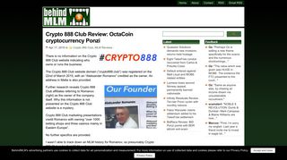 Crypto 888 Club Review: OctaCoin cryptocurrency Ponzi - BehindMLM
