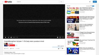 CryptoMiningFarm full plan ! 1.5% Daily return youtube in hindi ...