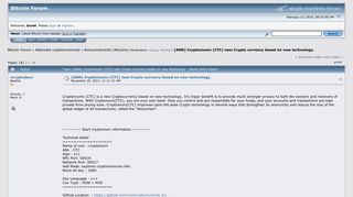 [ANN] Cryptoniumn (CTC) new Crypto currency based on new ...