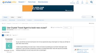 Use Crystal Travel Agent to book new cruise? - Crystal Cruises ...