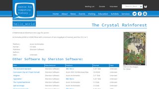 The Crystal Rainforest - Computing History